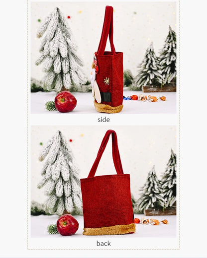 20PCS Christmas Gift Bags Handbags Tote Bags Candy Bags Snowman Bear Gift Bags Storage Bags Christmas Decoration