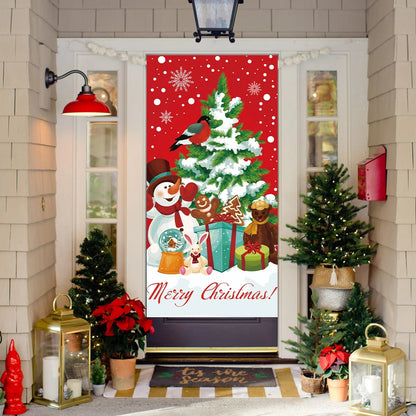 Christmas Hanging Flag Porch Door Banner Christmas Decorations For Home 2024 Ornaments Xmas Gifts Navidad New Year Decor 2025