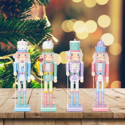 Candy Themed Nutcracker  Merry Christmas Decoration  Soldier Doll Wooden Festive Ornament for Happy new Year 2025 Party Gifts