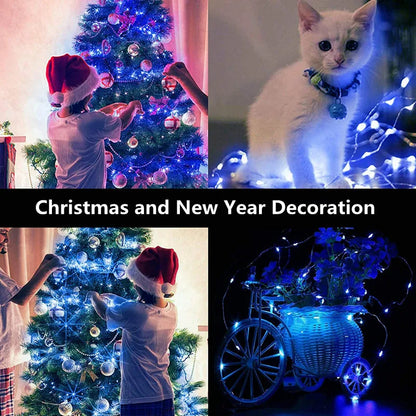 LED Fairy Lights String Button Battery Light Home Decoration Living Bedroom Garden Christmas Wedding New Year Ornament Garland