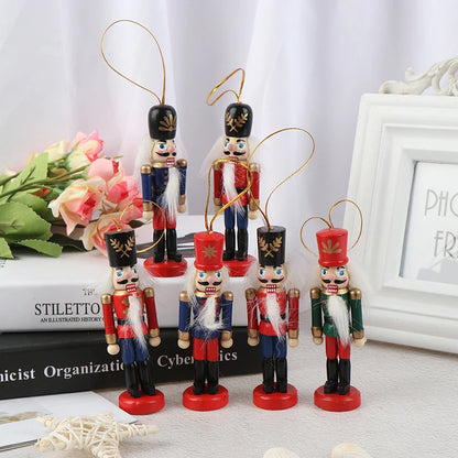 1Pc 2024 Year Wooden Nutcracker Doll Soldier Puppet Christmas Kids Gifts New Tree Pendant Ornaments Decoration