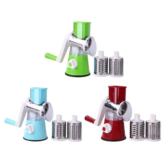 Multi functional hand cranked vegetable slicer, household kitchen manual vegetable slicer, slicer, drum type vegetable slicer.