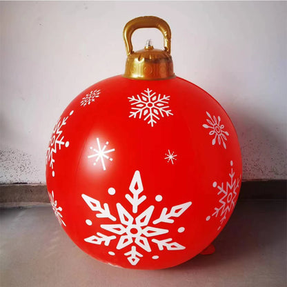 24 Inch Inflatable Christmas Balls with Lights Outdoor Christmas Decorations PVC 60CM Giant Christmas Balls Holiday Decor