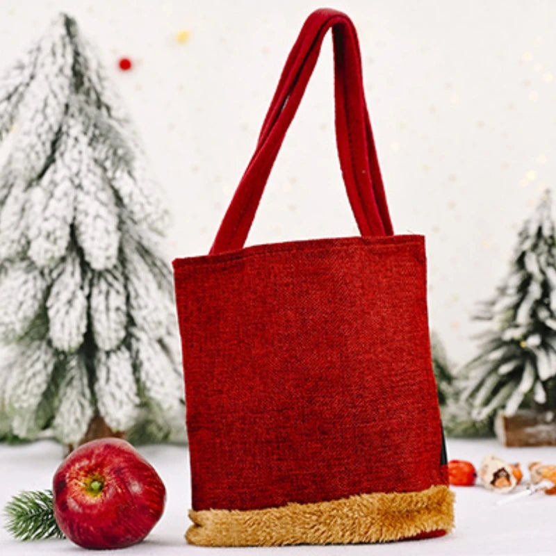 20PCS Christmas Gift Bags Handbags Tote Bags Candy Bags Snowman Bear Gift Bags Storage Bags Christmas Decoration