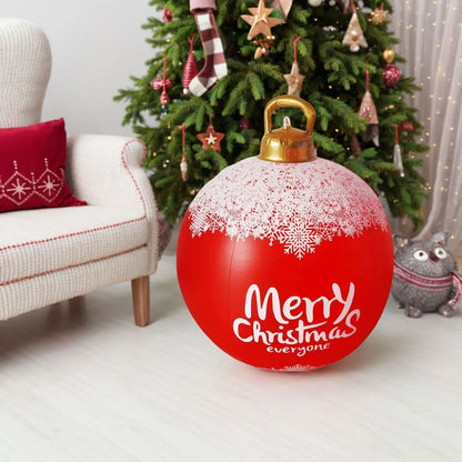 24 Inch Inflatable Christmas Balls with Lights Outdoor Christmas Decorations PVC 60CM Giant Christmas Balls Holiday Decor