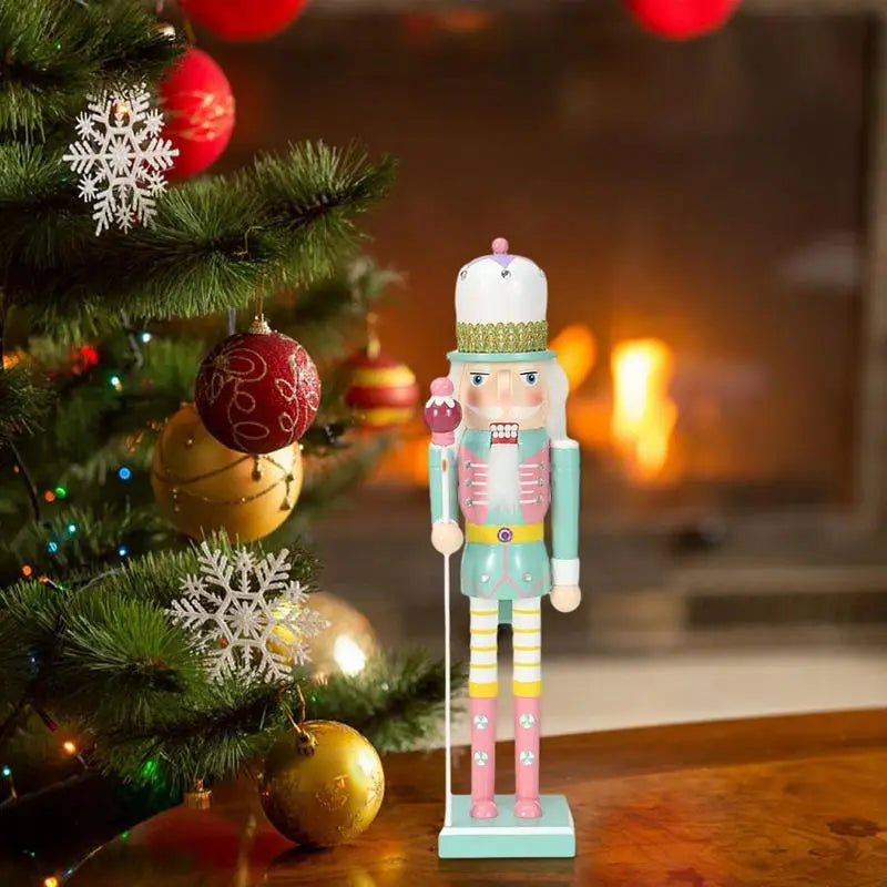 Candy Themed Nutcracker  Merry Christmas Decoration  Soldier Doll Wooden Festive Ornament for Happy new Year 2025 Party Gifts