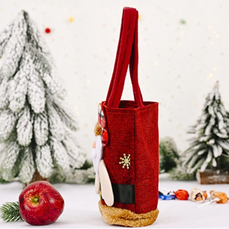 20PCS Christmas Gift Bags Handbags Tote Bags Candy Bags Snowman Bear Gift Bags Storage Bags Christmas Decoration