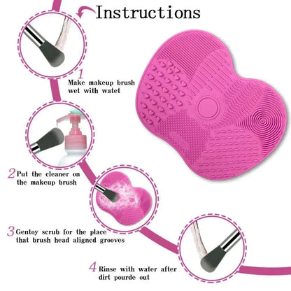 Colorful Brush Cleaner Scrubbe Board Cosmetic Makeup Brush Washing Silicone Gel Cleaning Mat Foundation Makeup Brush Cleaner Pad