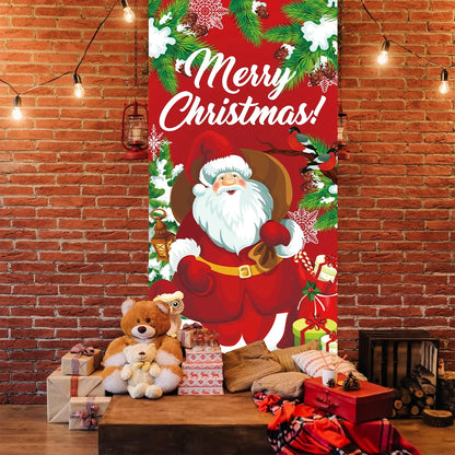 Christmas Hanging Flag Porch Door Banner Christmas Decorations For Home 2024 Ornaments Xmas Gifts Navidad New Year Decor 2025