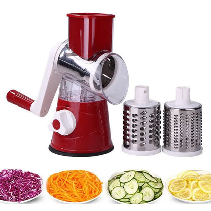 Multi functional hand cranked vegetable slicer, household kitchen manual vegetable slicer, slicer, drum type vegetable slicer.