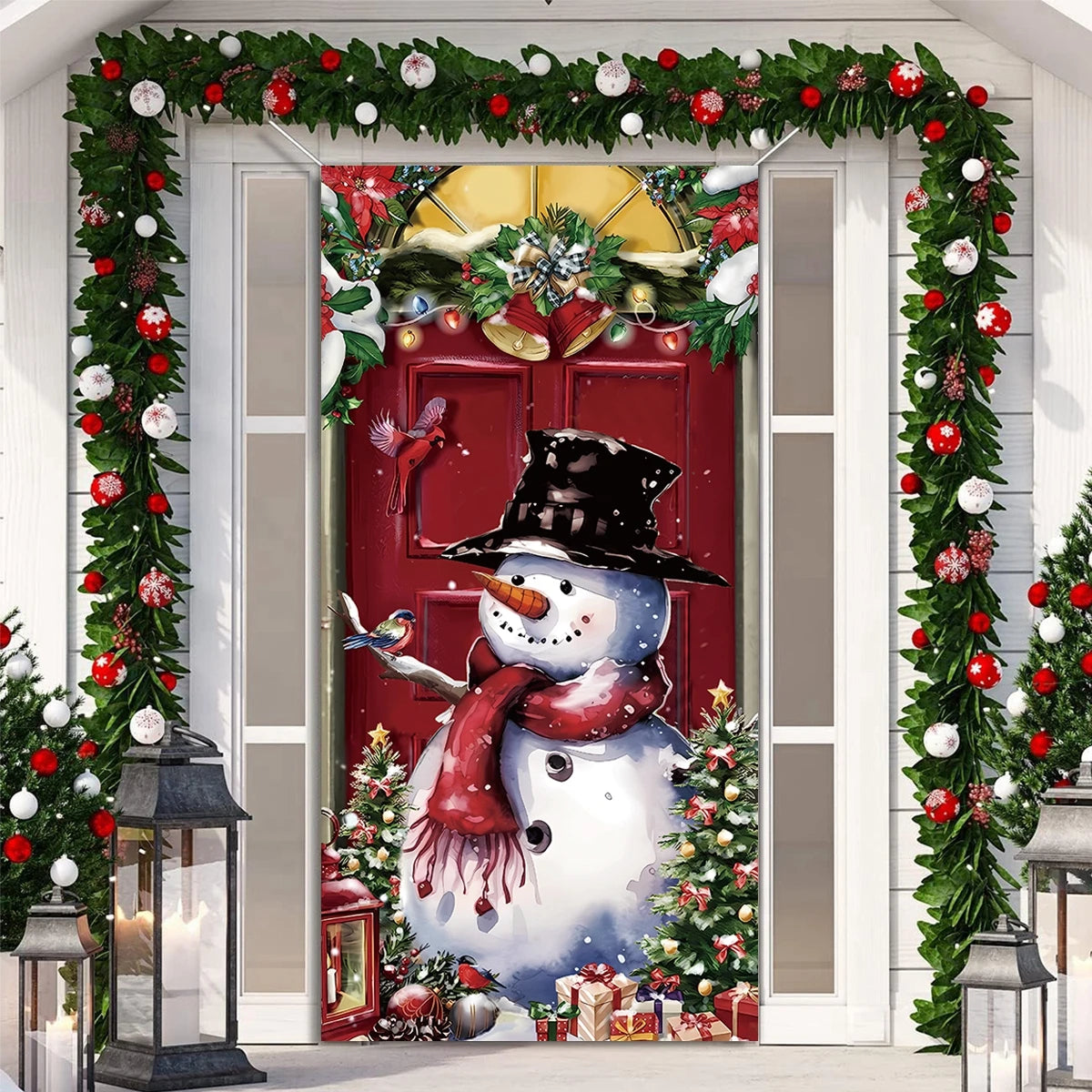 Christmas Hanging Flag Porch Door Banner Christmas Decorations For Home 2024 Ornaments Xmas Gifts Navidad New Year Decor 2025