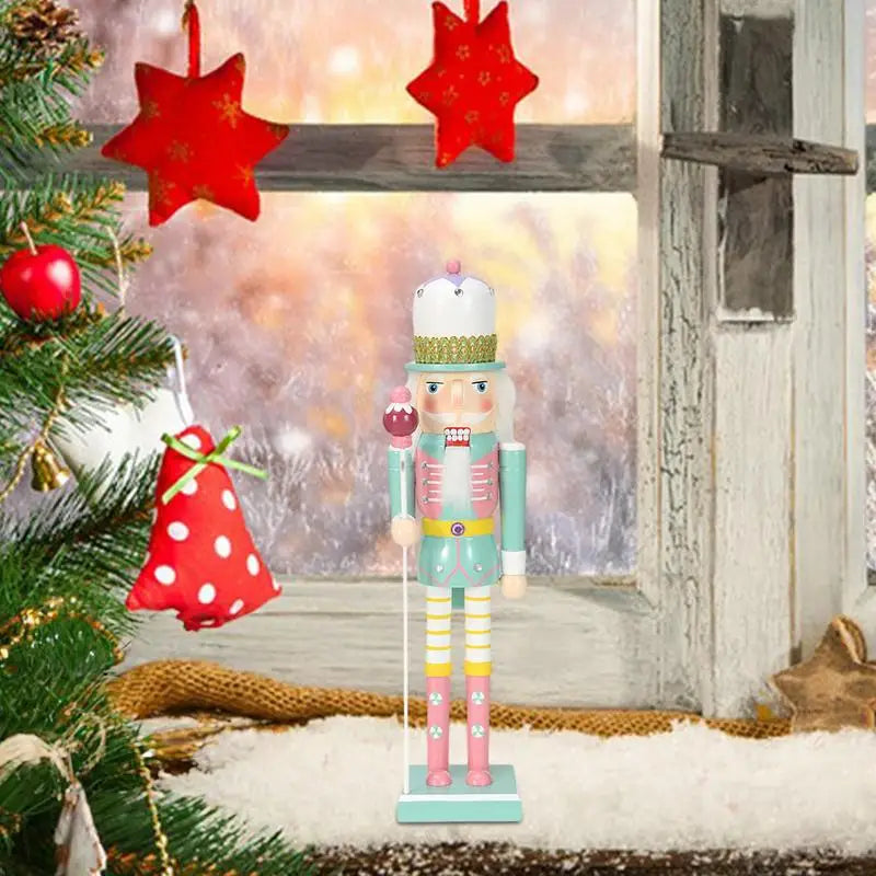 Candy Themed Nutcracker  Merry Christmas Decoration  Soldier Doll Wooden Festive Ornament for Happy new Year 2025 Party Gifts