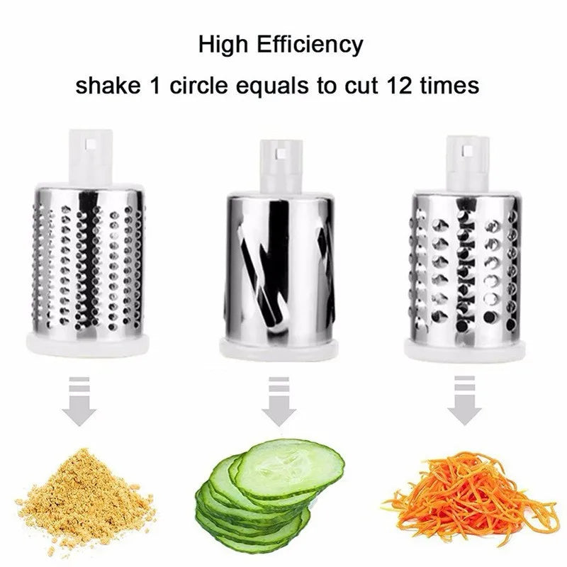 Multi functional hand cranked vegetable slicer, household kitchen manual vegetable slicer, slicer, drum type vegetable slicer.