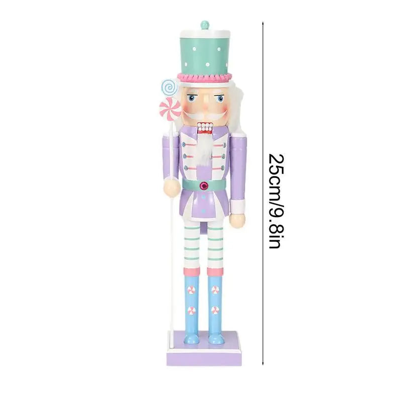 Candy Themed Nutcracker  Merry Christmas Decoration  Soldier Doll Wooden Festive Ornament for Happy new Year 2025 Party Gifts