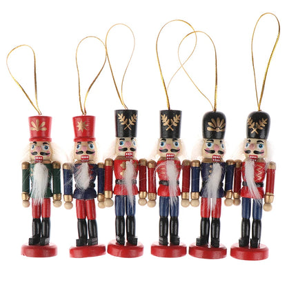 1Pc 2024 Year Wooden Nutcracker Doll Soldier Puppet Christmas Kids Gifts New Tree Pendant Ornaments Decoration