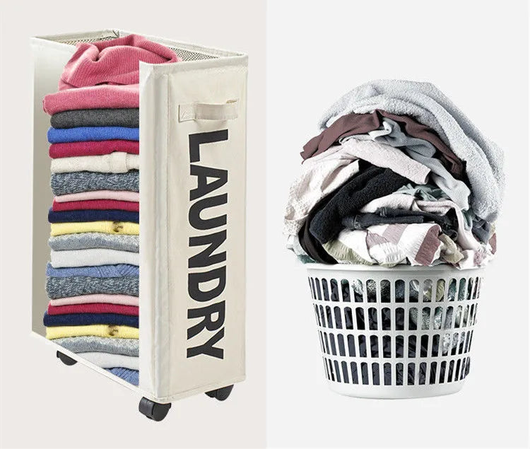 Roller Dirty Clothes Basket Clothes Storage Bag Yoga Storage Basket Household Classification Box Foldable Laundry Basket