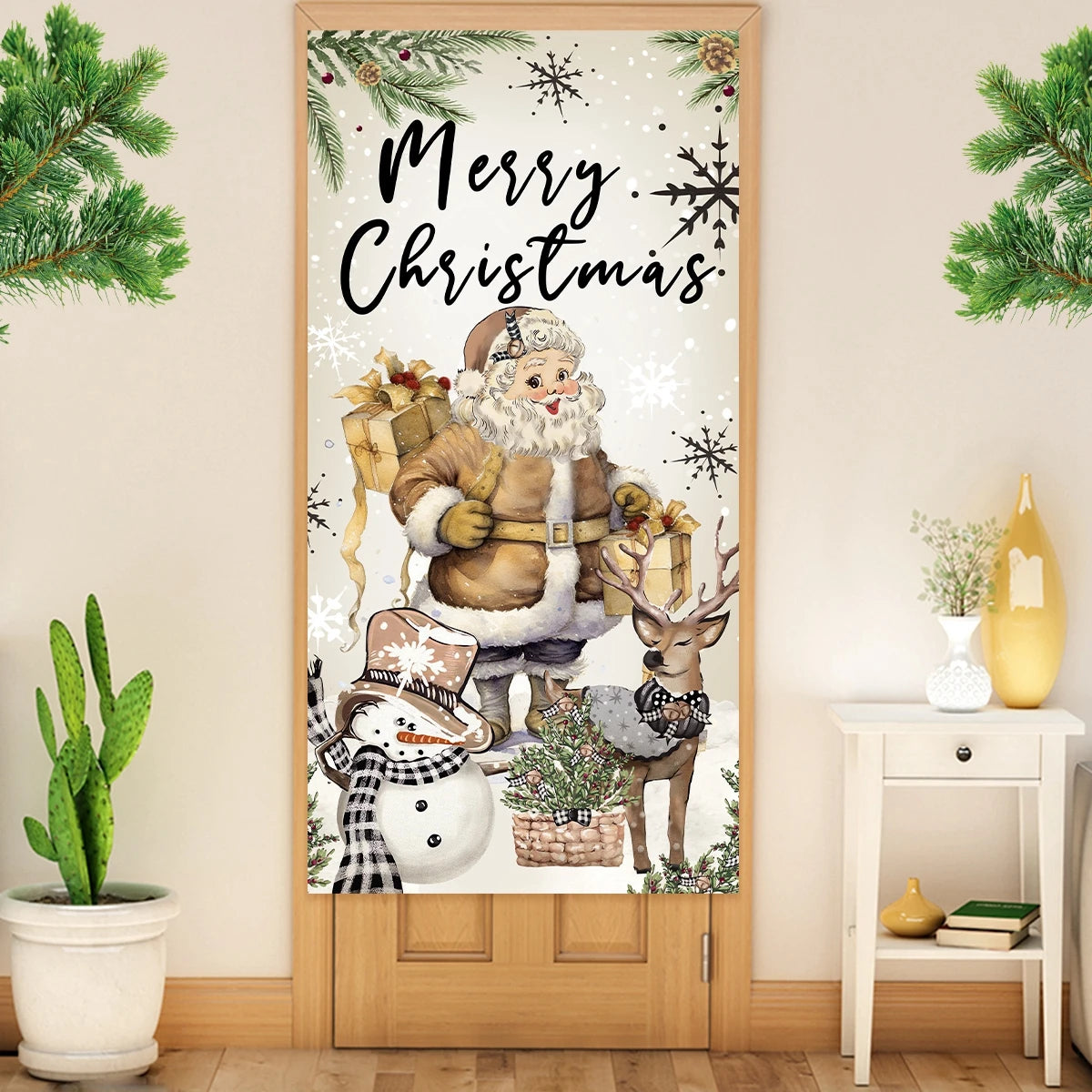 Christmas Hanging Flag Porch Door Banner Christmas Decorations For Home 2024 Ornaments Xmas Gifts Navidad New Year Decor 2025