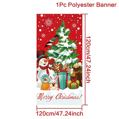 Christmas Hanging Flag Porch Door Banner Christmas Decorations For Home 2024 Ornaments Xmas Gifts Navidad New Year Decor 2025